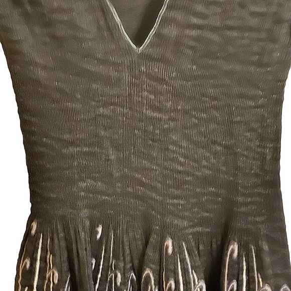 Max Edition Textured Print Elasticized Bodice Dress Sz M - Picture 5 of 13